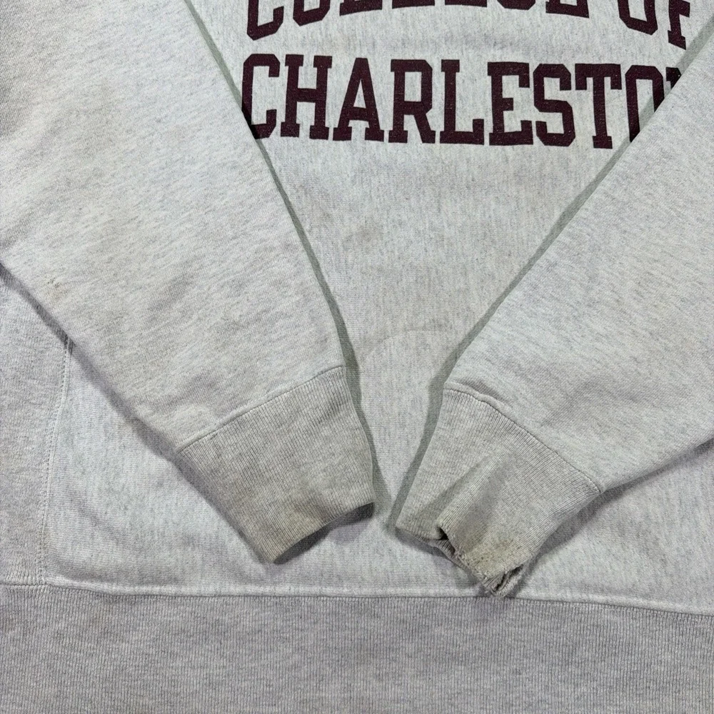 Vintage Champion Reverse Weave College Of Charleston Size Large Distressed 90s